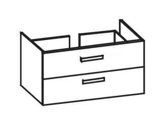Artiqua 414 Waschtischunterschrank für Venticello 4104AH Weiß Hochglanz Select, 414-WU2L-V105-7160-1 414-WU2L-V105-7160-125