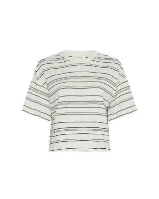 msch copenhagen - MSCHJaxine Bahara Tee STP Turtledove Blk - Gr. - L
