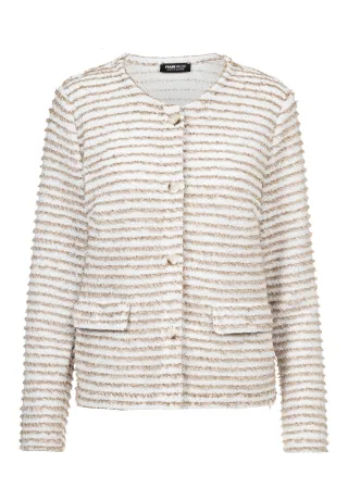 FRANK WALDER - Leichtjacke SALTED TANGERINE mit aufgesetzten Taschen affogato/ecru - Gr. - 40