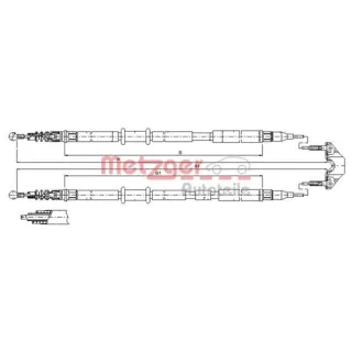 Metzger Bremsseil hinten Opel Astra H Caravan
