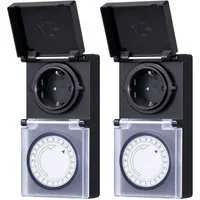 DEWENWILS Zeitschaltuhr Aussenbereich, mechanisch, 2er Set, 15 Min. Intervall, Outdoor Timer
