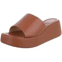 Ital-Design Plateausandal mit Cut-Out und gepolsterter Sohle Plateausandaletten (91512298) Keilabsatz/Wedge Keilsandaletten in Camel