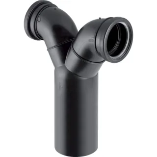 Geberit PE Wand-WC-Doppelbogen 90 Gr DN100/90/90 für senkrechte Montage 367923161