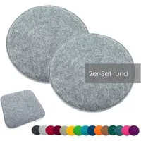 heimtexland Sitzkissen Filz Sitzauflage Stuhlkissen Bankkissen abwaschbar, Filzkissen eckig & rund I Indoor Outdoor I bequem & robust