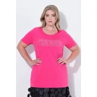MIAMODA T-Shirt T-Shirt Komfort Fit Glitzersteinchen-Schriftzug
