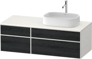 Duravit Zencha Konsolenwaschtischunterbau wandhängend Eiche Schwarz & Weiß Matt & Supermatt 1300x550 ZE4827016840000