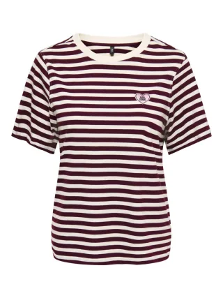 ONLY - Gestreiftes T-Shirt rot - Gr. - S