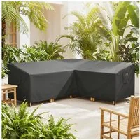 Outsunny Gartenmöbel-Schutzhülle V-förmig Anti-UV Winddicht Abdeckhaube (Winterfest Abdeckung, 1-St., Wasserdicht Abdeckplane), für Gartentische Terrassenmöbel 216 x 216 x 78 cm Schwarz