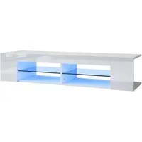 SONNI TV-Schrank TV Schrank Weiß Hochglanz mit LED-Beleuchtung 12 Farben