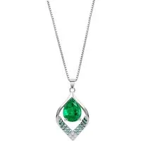 LOTUS SILVER Silberkette LOTUS Silver Zirkoniastein 925 Silber (Halskette), Halskette Zirkoniastein 42cm, 925 Sterling Silber, Farbe: silber, grün