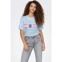 ONLY Kurzarmshirt ONLBURST LIFE S/S POPCORN TOP BOX JRS Baumwolle, regular fit, Rundhals