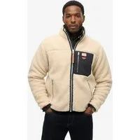 Superdry Fleecejacke VINTAGE RETRO FULL ZIP FLEECE mit Markenlabel, Relaxed Fit, hoch geschlossener Ausschnitt