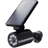 Maclean Überwachungskamera Attrappe SOL1801S Solar Dummy Kamera mit Bewegungsmelder & Blinkender LED (Außenbereich, Innebereich, 1-tlg., Wetterfest IP44 zur Abschreckung - Täuschend echte Dummy‑Kamera)