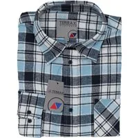 Terrax Workwear Langarmhemd 81032-7001 Flanellhemd 105 cm EU Konfektionsgrößen