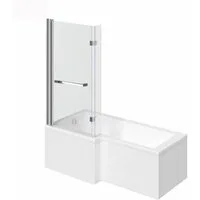 HOME DELUXE Badewanne ELARA, 170 x 85 x 53 Badewanne mit Dusche, inkl. Duschabtrennung & Zubehör
