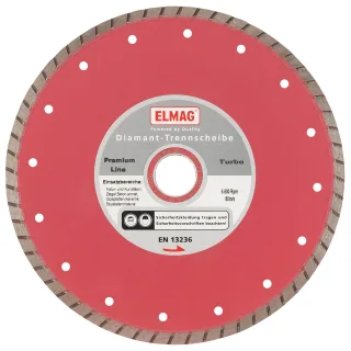 ELMAG Diamantscheibe PREMIUM LINE - TURBO (Bohrung: 22,2 mm) - 61530
