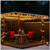 shop'n smile ideoon LED-Lichterkette LED-Lichterkette 14m warmweiß, 192 LEDs Batterie-Weihnachtsdeko IP44, 14m, 192 warmweiße LEDs-Abstand 7,5cm, 7 Leuchtmodi, IP44 Outdoor-Akku
