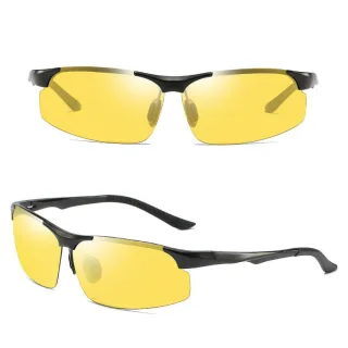Night Vision Polarized Sunglasses Men Women Aluminum Mg Alloy Yellow Lenses UV400 Protection Sun Glasses for Driving Tra