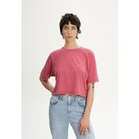 MELA Kurzarmshirt Cropped T-Shirt Style DESNA Fein gerippter Kragen