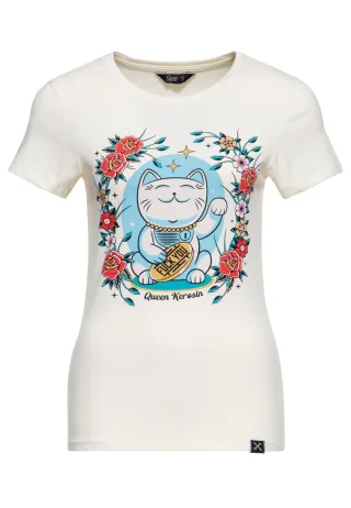 Queen Kerosin Damen T-Shirt Lucky Cat