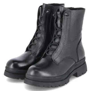Tamaris Schnürboots - Gr. 37 - Schwarz - Leder und Synthetik