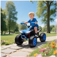 AIYAPLAY Elektro-Kinderquad 24V Elektro-Fahrzeug, 6,5 km/h Geschwindigkeit, Belastbarkeit 50 kg, (1-tlg), für 3-8 Jahre, Blau