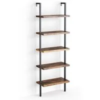 Vicco Bücherregal Ava, Eiche rustikal/Schwarz, 60 x 183 cm, 1-tlg.