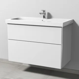 Sanipa 3way Waschtischunterbau zu Geberit iCon Light Waschtisch mit 2 Auszügen, Weiß-Soft BR57543