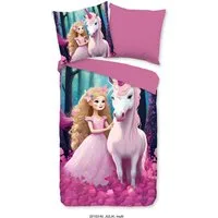 PURE luxury collection Kinderbettwäsche Julia, Microfaser, 2 teilig, Mikrofaser, 135x200, Reißverschluss, Wendeoptik, Weich, Kind, Einhorn