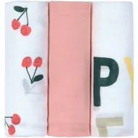 LÄSSIG Stoffwindeln Mulltuch-Set L Happy Fruits Cherry (Set, 3-St)
