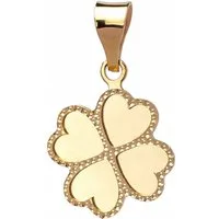 Bella Carina Kettenanhänger Anhänger Kleeblatt aus 585 Gold 14 Karat 11 mm, 585 Gold