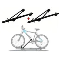 OMAC Dachfahrradträger Dachfahrradträger bis 17 kg Aluminium Schwarz 2 SET, (2-tlg), Abnehmbar, Leichtgewichtig