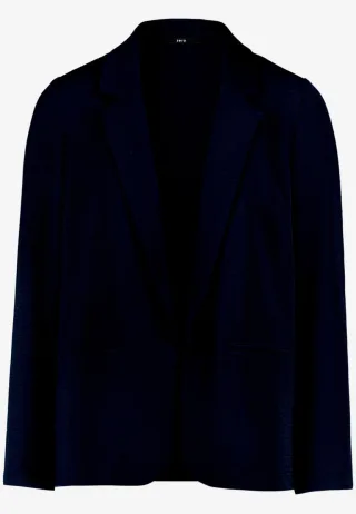 zero - Eleganter Blazer mit 3/4-Arm und geradem Schnitt blau - Gr. - 40
