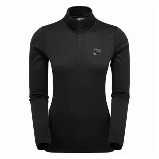 Damen Fleece Halbzip-Oberteil mit Daumenlöchern Winterwanderbekleidung