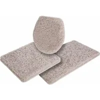Möve Badematte Superwuschel, Badvorleger, Badezimmer Teppich, Höhe 40 mm, rutschhemmend beschichtet, schnell trocknend, strapazierfähig, fußbodenheizungsgeeignet, Polyester, rechteckig, 3-tlg. Hänge-WC Set, Mikrofaser-Badematte, Badteppich, rechtecki