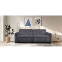 Dorel Home 3-Sitzer Allie Curved Schlafsofa 209 cm, Bettfunktion (110/190), verstellbare Rückenlehne, Cord u. Velours