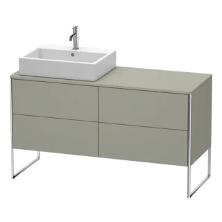 Duravit XSquare Konsolenwaschtischunterbau bodenstehend Stein Grau Seidenmatt 1400x548x778 mm - XS49 XS4923L9292