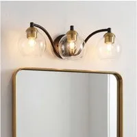 Tribesigns Wandleuchte Moderne Wandleuchte Badezimmer, 3-flammige Kugelglas Wandlampe,dimmbar