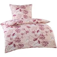 Optidream Bettwäsche Set Mikrofaser 135x200 Polyester Ida koralle rot, Mikrofaser, 2 teilig, Geschenk Idee Frauen Männer neue Wohnung Hochzeit Frühjahr sale