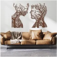 EYOKA Wanddekoobjekt 3D Wandbild aus Holz Wanddeko Moderne Holzkunst 6mm stark (6mm), Dekorative Wandbilder für Zuhause Büro mit Montage Klebeband 4 Farben