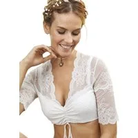 Nina Von C. Dirndlbluse Dirndlbluse, halbarm Tracht (Stück, 1-tlg) feine florale Spitze, Herzausschnitt mit Spitze verziert