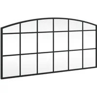 vidaXL Spiegel Wandspiegel Schwarz 80x40 cm Gewölbt Eisen (1-St)