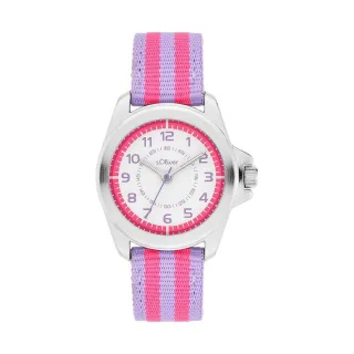 s.Oliver Kinderuhr mit gestreiftem Canvasband SO-4512-LQ
