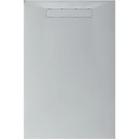 Bernstein Duschwanne LAVOA, Rechteckig / Duschtasse / Mineralguss / Steinoptik - Weiß Matt / mit Ablaufgarnitur & Siphon, Komplett-Set, Größe wählbar / langlebig / sehr flach / Anti-Rutsch