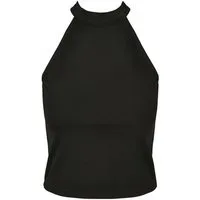 Build Your Brand Tanktop Damen Top, Turtleneck Short Top, Baumwolle mit Stretchanteil