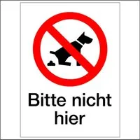 Wichelhaus Bild kein Hundeklo Schild- Bitte nicht hier - selbstklebend 19x26cm, Bitte nicht hier
