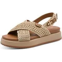 Tamaris Keilsandalette, Plateau, Riemchensandale, Sommerschuh mit Kreuz-Bandage