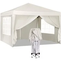 Woltu Faltpavillon, mit 4 Seitenteilen, aus Oxford Metallrahmen 3x3 m