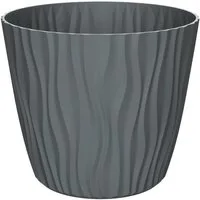 Engelland Blumentopf Pflanztopf mit Drainagesystem (Vorteils-Set, 1 St., robuster PP-Kunststoff), 3D-Wellenoptik, UV-resistent, Drainagesystem, direkte Bepflanzung