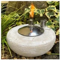 Radami Gartenfackel Gartenfackel Ölfackel Öllampe Garten Fackel Tischlampe Steinguss mit